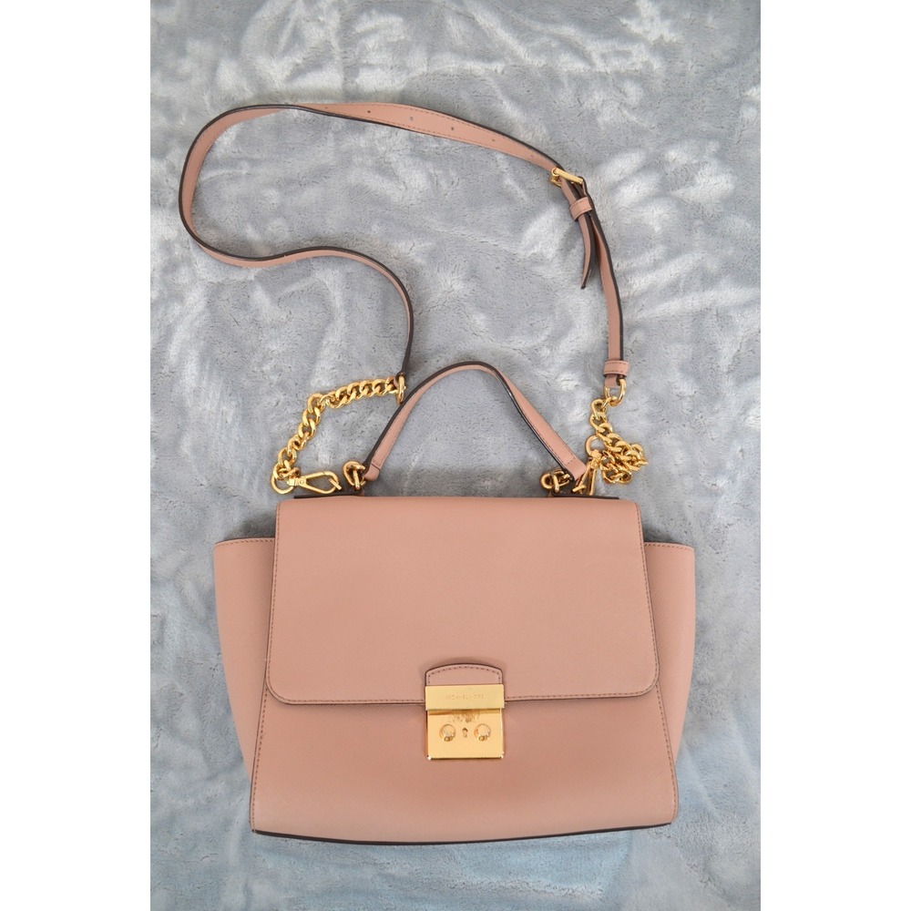 Michael Kors Pink Crossbody Purse Gold Plated Removable Crossbody Strap